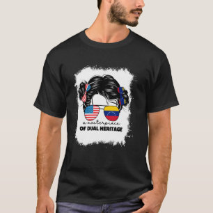 Camiseta Mitad Americano Y Venezolano Usa Venezuela Bandera