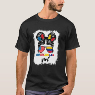 Camiseta Mitad Americano Y Venezolano Usa Venezuela Bandera