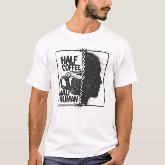 Camiseta Mitad Café, Mitad Humano