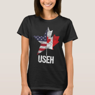 Camiseta Mitad canadiense americano Useh Canadá EE. UU. ban