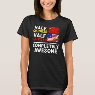 Camiseta Mitad chino mitad americano completamente impresio