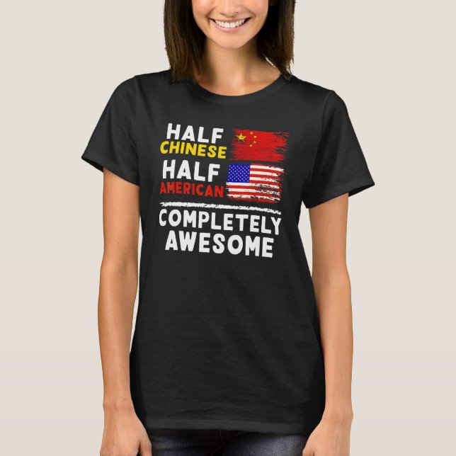Camiseta Mitad chino mitad americano completamente impresio (Anverso)