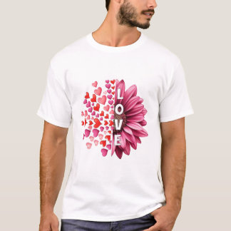 Camiseta Mitad Corazones Mitad Flor Amor
