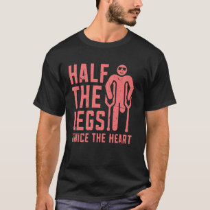 Camiseta Mitad de las Piernas Dos veces Corazón Amputado