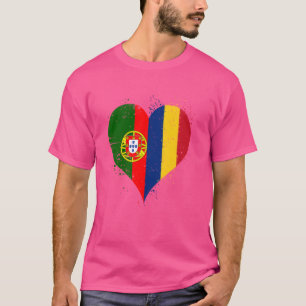 Camiseta Mitad de portugués rumano A Rumanía Portugal F