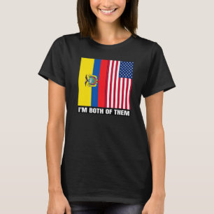 Camiseta Mitad Ecuatoriano Mitad Americano ADN EE. UU. Ecua