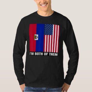 Camiseta Mitad estadounidense mitad herencia haitiana y raí