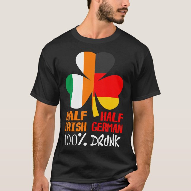 Camiseta Mitad irlandés mitad alemán bedores St Patrones (Anverso)