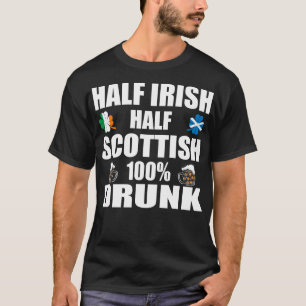 Camiseta Mitad irlandés mitad escocés borrachos