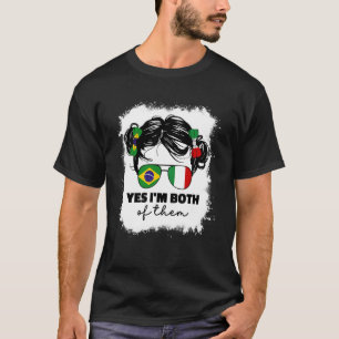 Camiseta Mitad italiana y brasileña bandera de Brasil Itali
