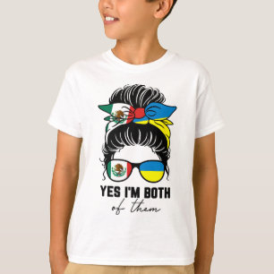 Camiseta Mitad Mexicana Mitad Ucraniana Chica México Ucrani