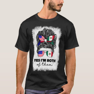 Camiseta Mitad Mexicano Y Americano México América Bandera
