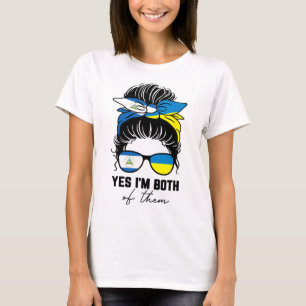 Camiseta Mitad Nicaragüense Mitad Ucraniana Chica Nicaragua