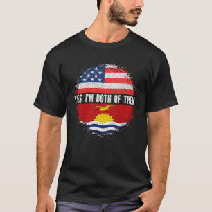 Camiseta Mitad norteamericana I-Kiribati Bandera estadounid