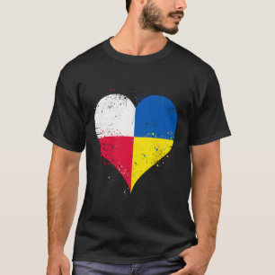 Camiseta Mitad polaco mitad ucraniano un corazón con Poloni