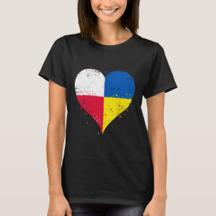 Camiseta Mitad polaco mitad ucraniano un corazón con Poloni