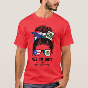 Camiseta Mitad Puertorriqueña Mitad Chica Mejicana Puerto R