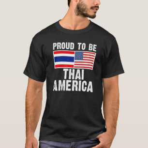 Camiseta Mitad tailandés Mitad estadounidense  Bandera de T