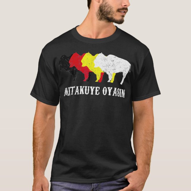Camiseta Mitakuye Oyasin Cultura India Oglala Lakota (Anverso)