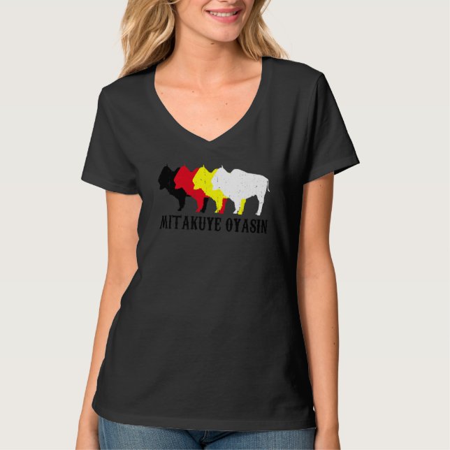 Camiseta Mitakuye Oyasin Oglala Lakota Sioux Chief (Anverso)