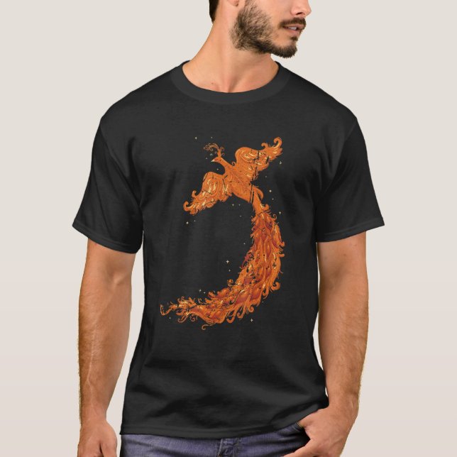 Camiseta Mithología Flying Mythtic Fire Bird Phoenix Distre (Anverso)