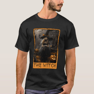 Camiseta Mítica Bruja Tarot Caminando En La Hallowe Foresta