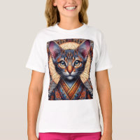Mítica fantasía felina ornamentada regia