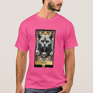 Camiseta Mítico Gato Negro Muerte Skulls Tarot Card Fortune