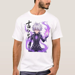 Camiseta Mítico hechicero de ánime de origen blanco con mor