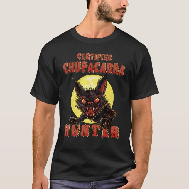 Camiseta Mítico Monstruo - Chupacabra Hunter - Mon Criptid (Anverso)