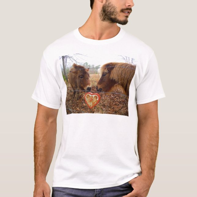 Camiseta Mítinico burro y corazón de San Valentín de caball (Anverso)