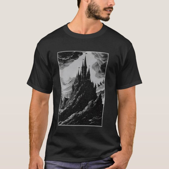 Camiseta Mito Retro Vintage Castillo Medieval Oscuro Fantas (Anverso)