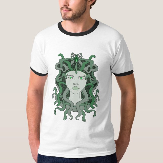 Camiseta Mitología griega de la gorra de serpiente Medusa G (Anverso)