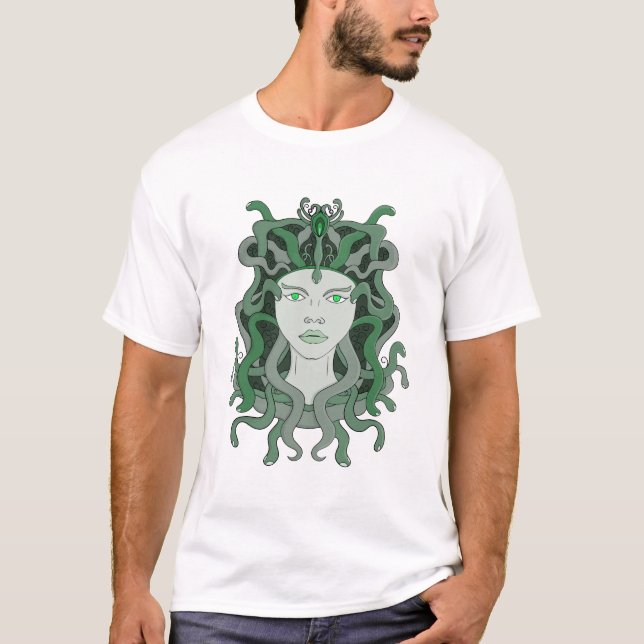 Camiseta Mitología griega de la gorra de serpiente Medusa G (Anverso)