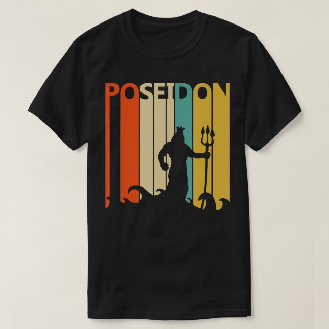 Camiseta Mitología griega vintage Dios Poseidon (Diseño del anverso)