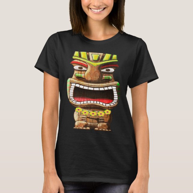 Camiseta Mitología hawaiana del Tiki Totem Polinesia (Anverso)