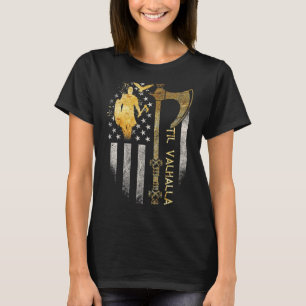 Camiseta Mitos Norse de la bandera estadounidense de Viking