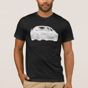 Camiseta Mitsubishi Evo - X - diseño blanco eléctrico