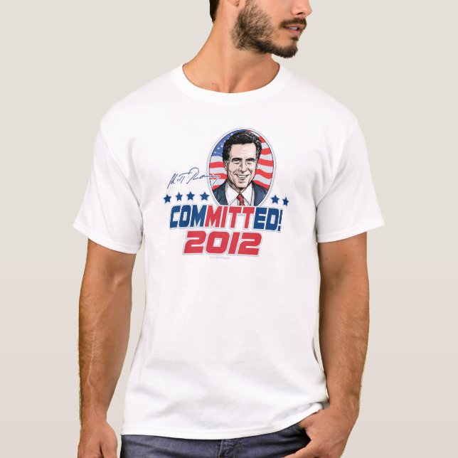 Camiseta Mitt Romney confió el engranaje 2012 (Anverso)
