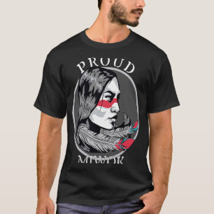 Camiseta Miwok American Indian Tribe Warrier Chica Feathers