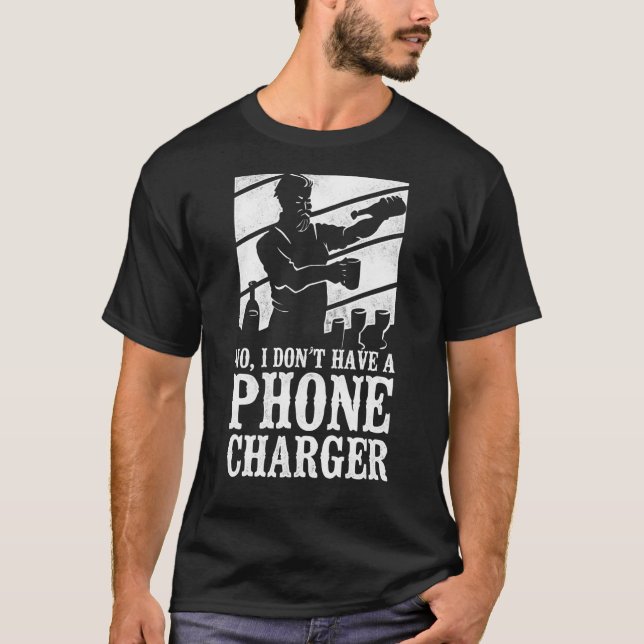 Camiseta Mixólogo de barman no tengo un cargador de teléfon (Anverso)