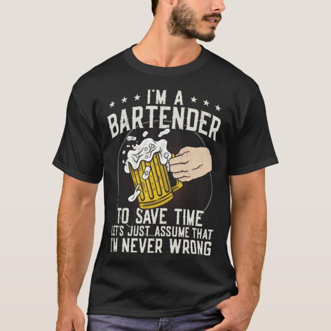 Camiseta Mixólogo de barman soy barman para ahorrar tiempo (Anverso)