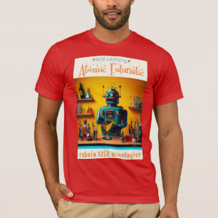 Camiseta Mixólogo de Robot Futurista Retro ROBIA 12J2