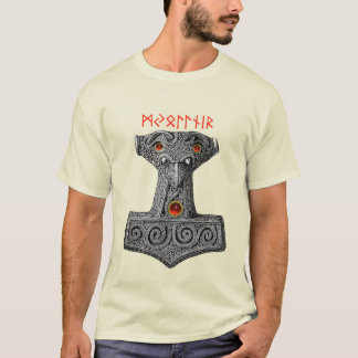 Camiseta MJOLNIR Hammer de Thor, marfil de la mitología vik