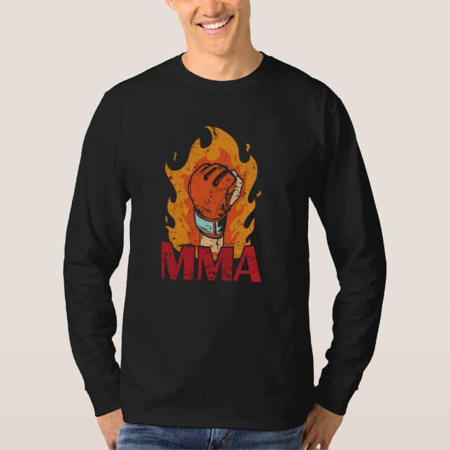 Camiseta MMA burning Boxing Glove with Fire (Anverso)