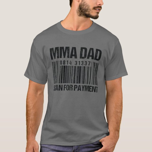 Camiseta MMA Dad Scan For Payment - Código de barras MMA Da (Anverso)