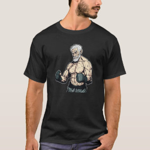Camiseta MMA Hombres viejos con barba luchan jaula contra l