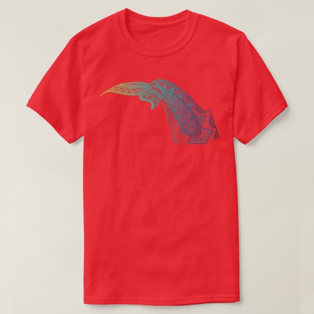 Camiseta MMF Blue Designer Whale Tail (Diseño del anverso)