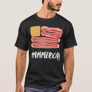 Camiseta Mmmerica Pancakes And Bacon America Breakfast Mea