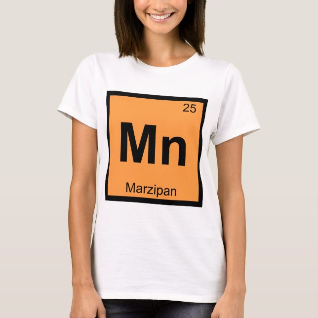 Camiseta Mn - Símbolo de tabla periódica de química marzipa (Anverso)